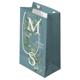 Monogram Eucalyptus Sage Bröllop Gift Bag