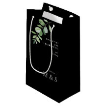 Monogram Eucalyptus Tack Bröllop Black