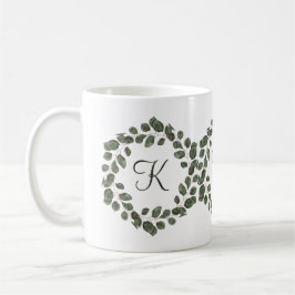 Monogram Eukalyptusblad Elegant Modern Kaffemugg