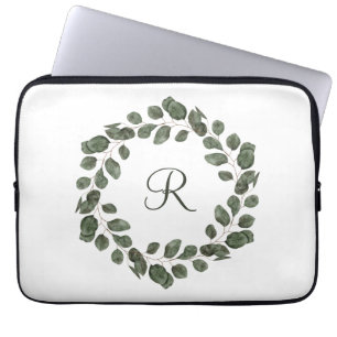 Monogram Eukalyptusblad Elegant Modern  Laptop Fodral