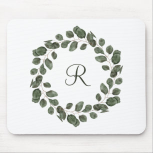 Monogram Eukalyptusblad Elegant Modern Musmatta
