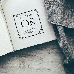 Monogram Ex Libris, anpassat namn för stollig Ram Stämpel