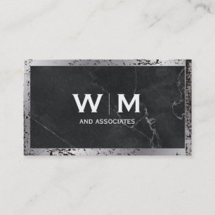 Monogram Executive Grunge Distressed Visitkort
