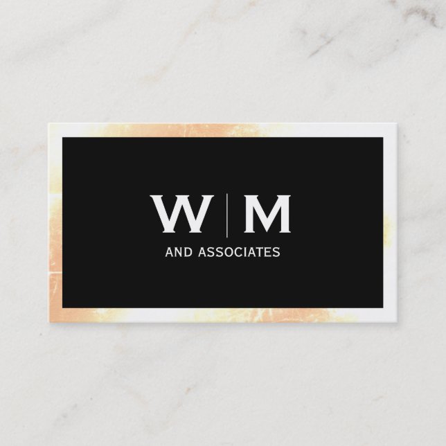 Monogram Executive Grungy Gräns Visitkort (Framsida)