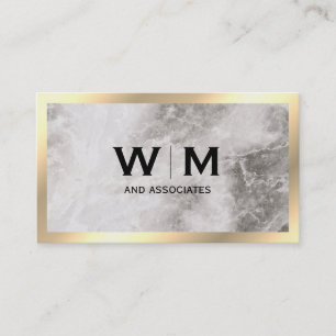 Monogram Executive Guld Gräns Marble Visitkort