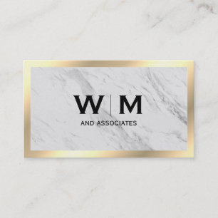 Monogram Executive Guld Ram Marble Visitkort