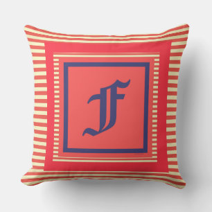 Monogram F Family Crest Initial Kudde