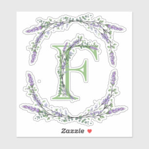 Monogram F Lavender Eucalyptus Klistermärken