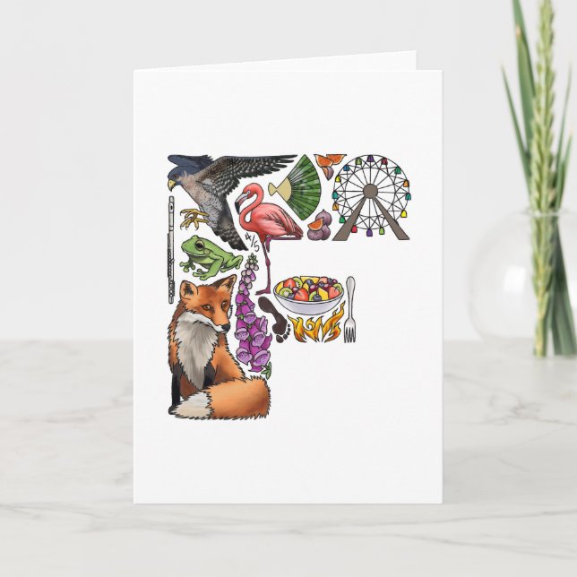 Monogram "F" noterar kortet Anteckningskort (Framsida)