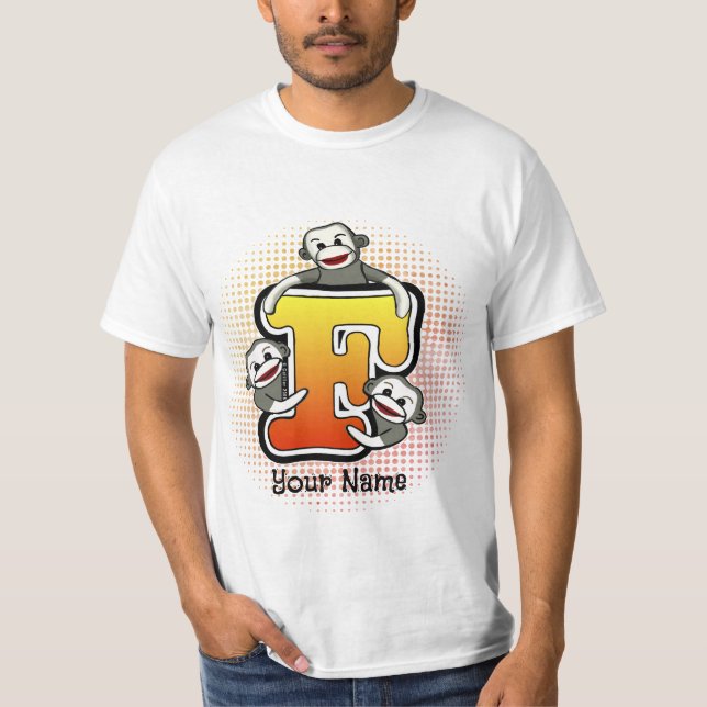 Monogram F Sock monkey T-Shirt (Framsida)