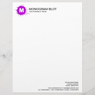 Monogram-fack - Lila Brevhuvud