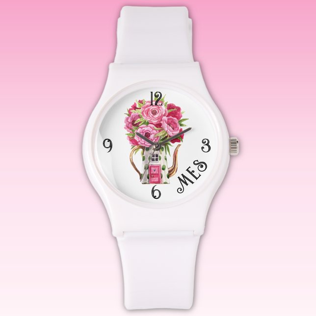 Monogram, Fairytale Cottage White Silicone Strap Armbandsur (Skapare uppladdad)
