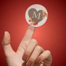 Monogram Fall bröllop eller Möhippa Stickers