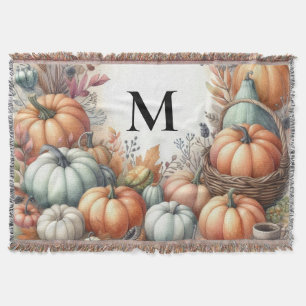 Monogram Fall pumpor pastel färg vattenfärg Filt