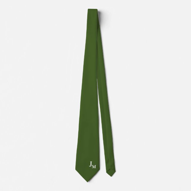 Monogram Falsk Silke | Enfärgad Herrens Slips (Framsida)