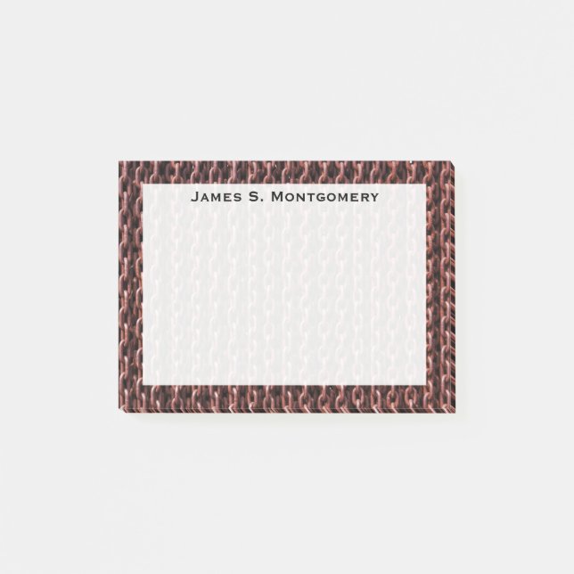 Monogram Falska Rostiga Kedjor Post-it Block (Framsida)