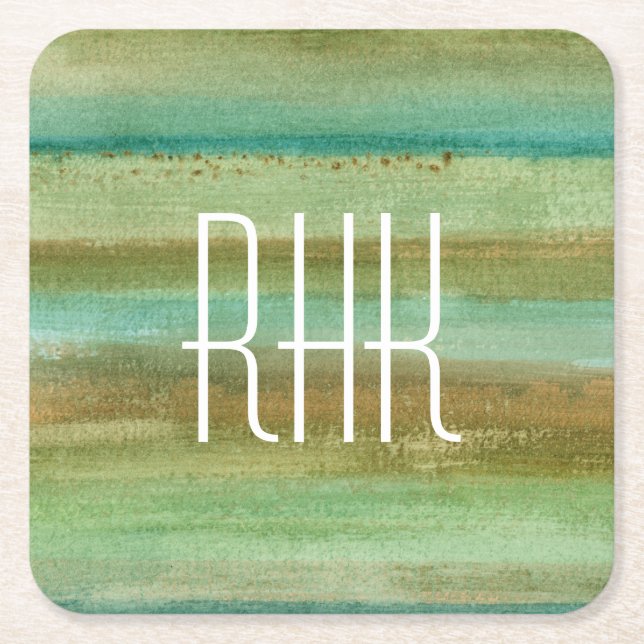 Monogram| Fält i Vår I Underlägg Papper Kvadrat (Framsidan)