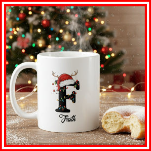 Monogram Familje jul Antlers Tomte Hatt FOTO Kaffemugg