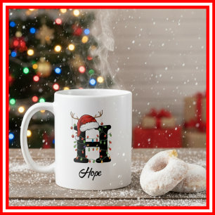 Monogram Familje jul Antlers Tomte Hatt FOTO Kaffemugg