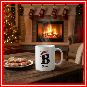 Monogram Familje jul Antlers Tomte Hatt FOTO Kaffemugg