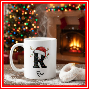 Monogram Familje jul Antlers Tomte Hatt FOTO Kaffemugg