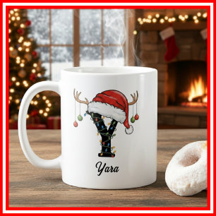 Monogram Familje jul Antlers Tomte Hatt FOTO Kaffemugg