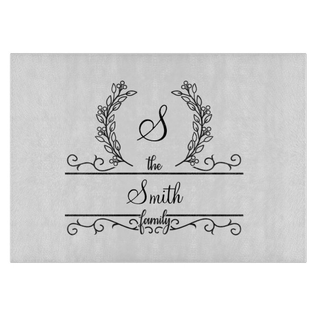Monogram Familjenamn Script teckensnitt Löv (Framsidan)