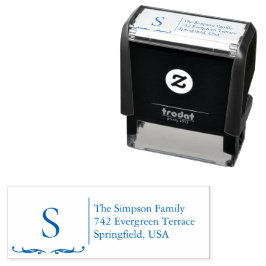 Monogram Family Address Stamp Självfärgande Stämpel