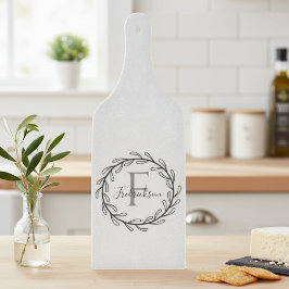 Monogram Family Name Olive Branch Wreath