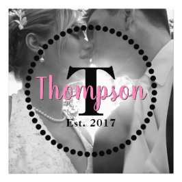 Monogram Family Namn Fototryck