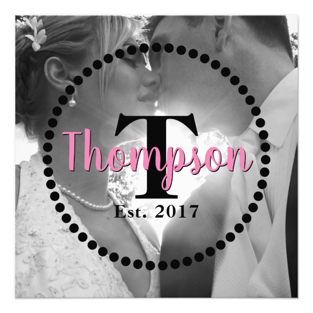 Monogram Family Namn Fototryck (Framsidan)