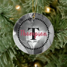 Monogram Family Namn Julgransprydnad Keramik
