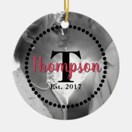 Monogram Family Namn Julgransprydnad Keramik