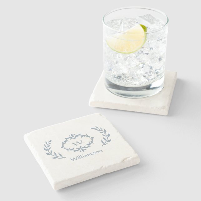 Monogram Family Namn Laurel Wandedeusty Blue Stenunderlägg (Sidan)