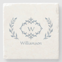Monogram Family Namn Laurel Wandedeusty Blue Stenunderlägg