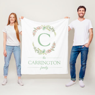 Monogram Family Personlig Namn Fleecefilt