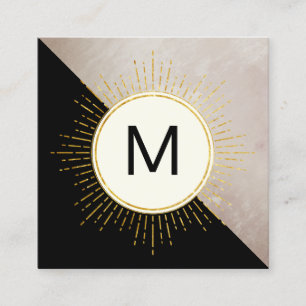 Monogram Färg Block Illuminated Inslag Fyrkantigt Visitkort