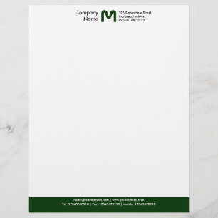 Monogram Färg-fot - Mörk grönt Brevhuvud