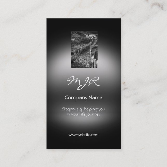 Monogram, färgad journey Made, metallisk effekt Visitkort (Framsida)