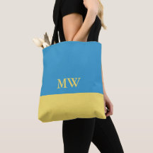 Monogram Färgblock Väska Himmelblå & Gul