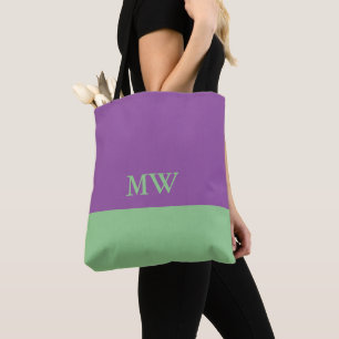 Monogram färgblock väskor Purple & Mint Green