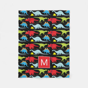 Monogram Färgdosinosaurier Fleecefilt