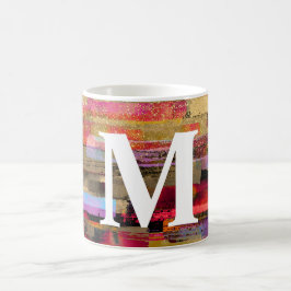 Monogram Färgglad Abstrakt Mugg