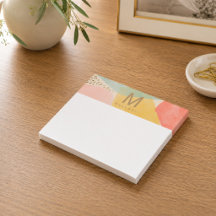 Monogram Färgglada Abstrakt Former Post-It-Notes