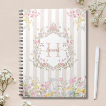 Monogram Färgglada Blommig Rokoko Art Streck