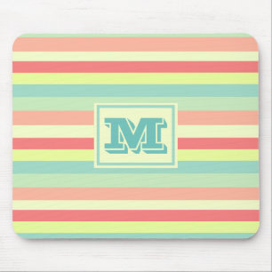 Monogram Färgglada Sommar Ränder Musmatta
