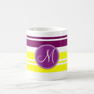 Monogram färglös neon Rainbow Rand Mönster Kaffemugg