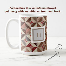 Monogram färglöst patchwork Quilt Coffee Mugg