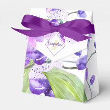 Monogram färglöst vattenfärg Orchid-design