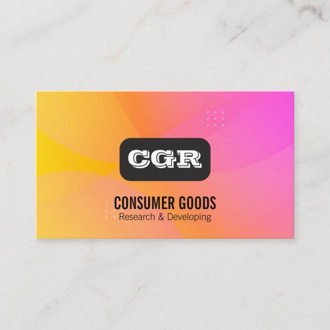 Monogram | Färgrik bakgrund  Visitkort (Framsida)